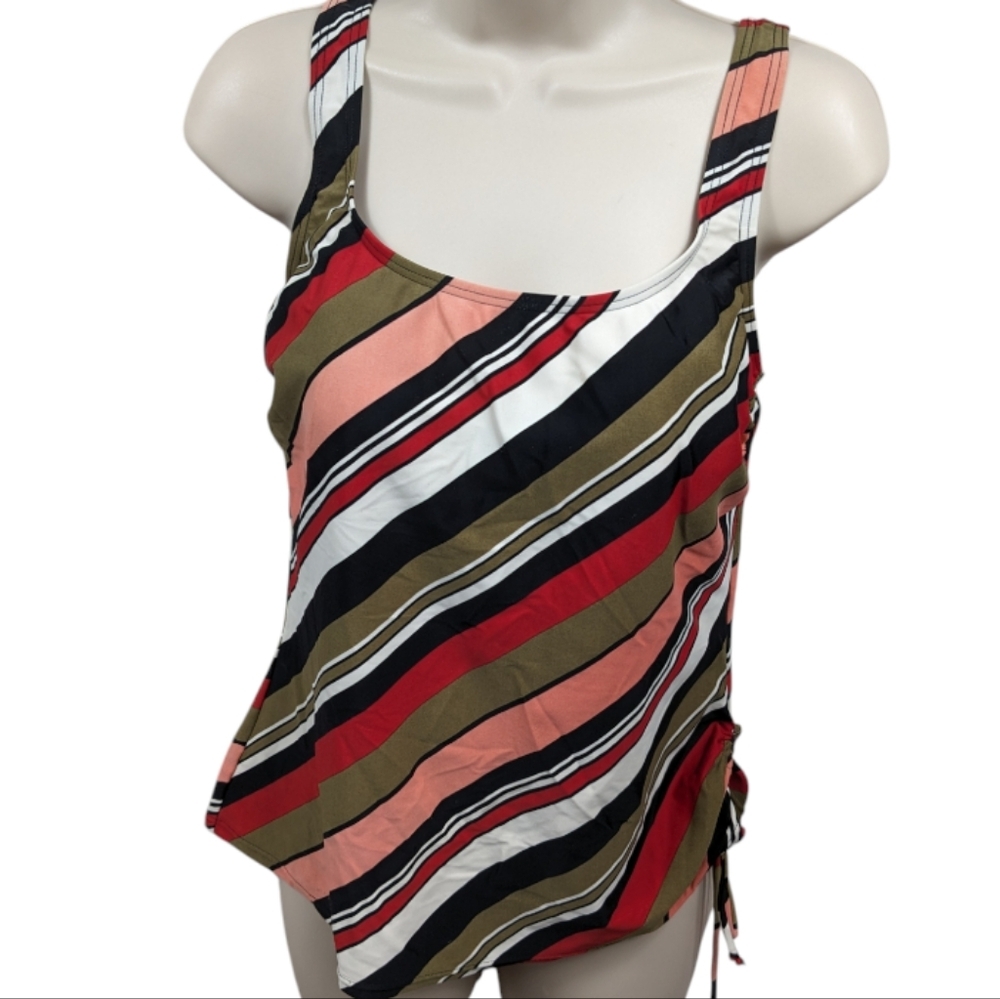 Baltex Strip Tankini Top Sz 10